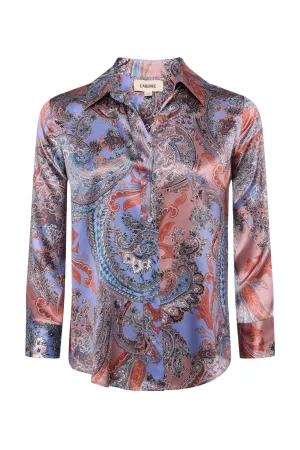 Dani Silk Blouse | Periwinkle Multi French Paisley
