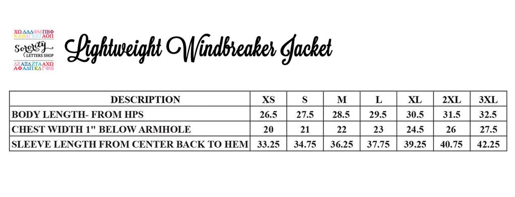 Delta Phi Lambda Windbreaker Jacket - Letters