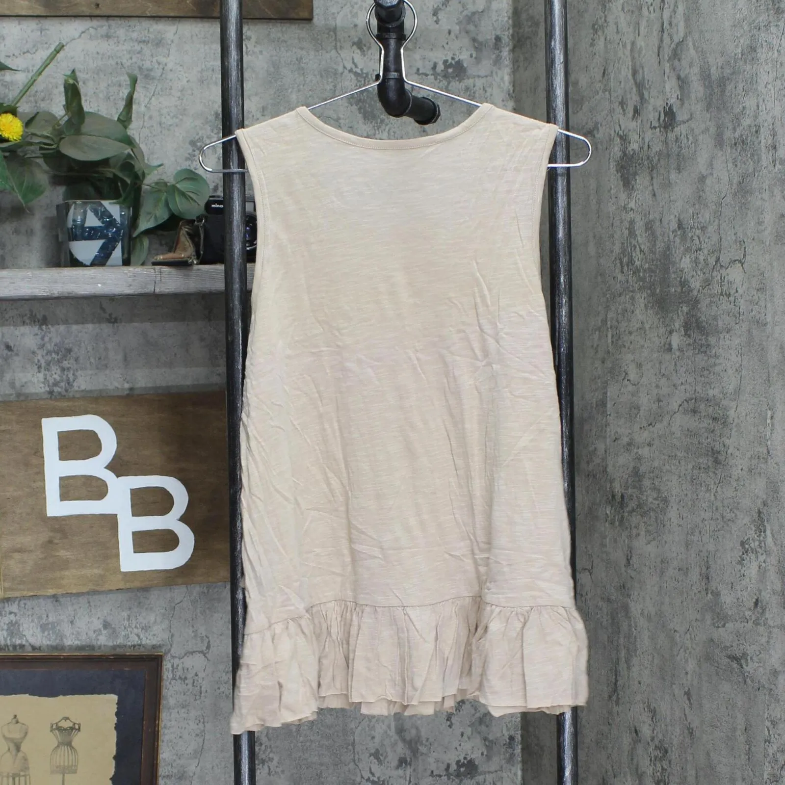 Dg2 Womens Asymmetric Ruffle Tank Top 725087 Brown M
