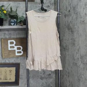 Dg2 Womens Asymmetric Ruffle Tank Top 725087 Brown M