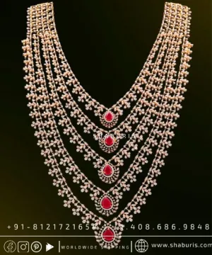Diamond Panch Lada sath lada Diamond Layer Haram Mens Jewelry Grooms Jewelry Indian wedding Jewelry Unisex jewelry silver Jewelry - SHABURIS