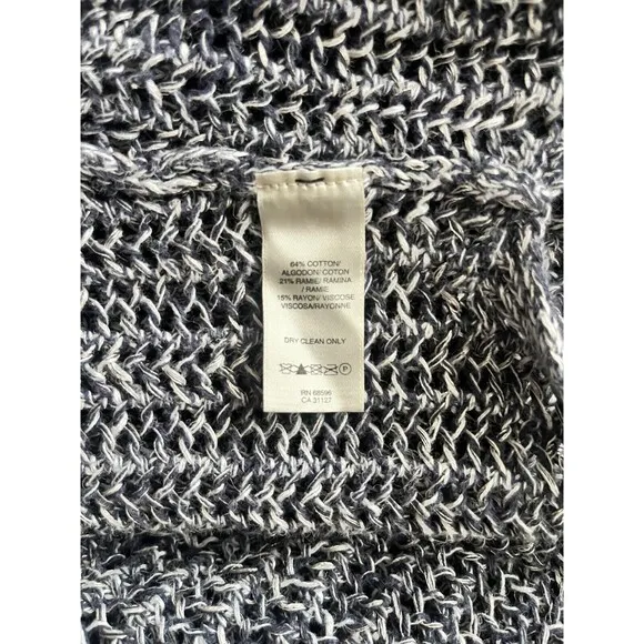 DKNY JEANS Gray Open Front Knit Cardigan Sweater Short Sleeves Womens XL