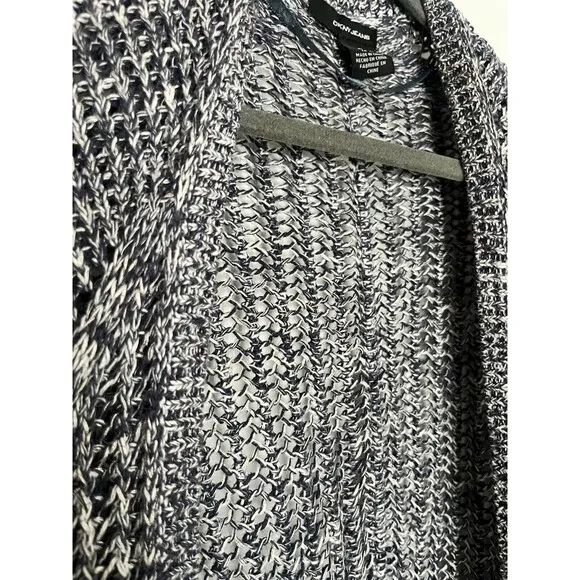 DKNY JEANS Gray Open Front Knit Cardigan Sweater Short Sleeves Womens XL