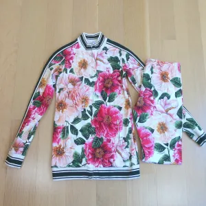 Dolce & Gabbana Kids Tracksuit Rose Print Jacket & Leggings Set Size 11/12