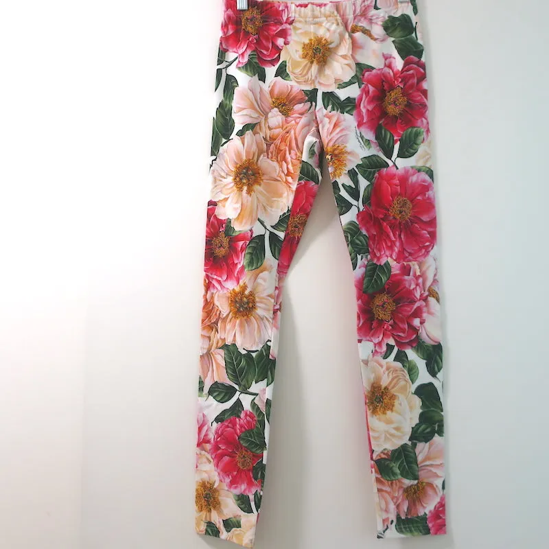 Dolce & Gabbana Kids Tracksuit Rose Print Jacket & Leggings Set Size 11/12