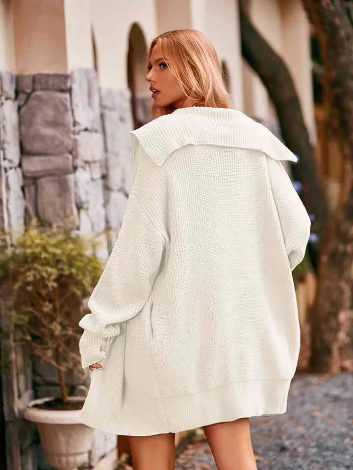Dropped Shoulder Long Sleeve Cardigan (3 Colors)