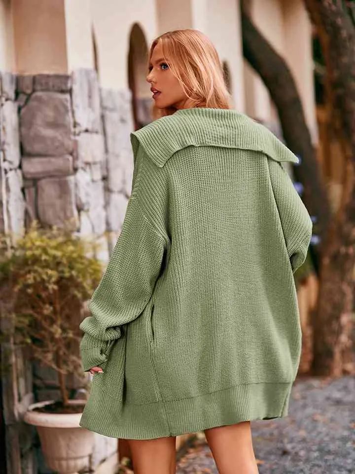 Dropped Shoulder Long Sleeve Cardigan (3 Colors)