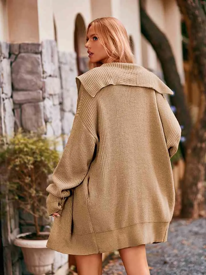 Dropped Shoulder Long Sleeve Cardigan (3 Colors)