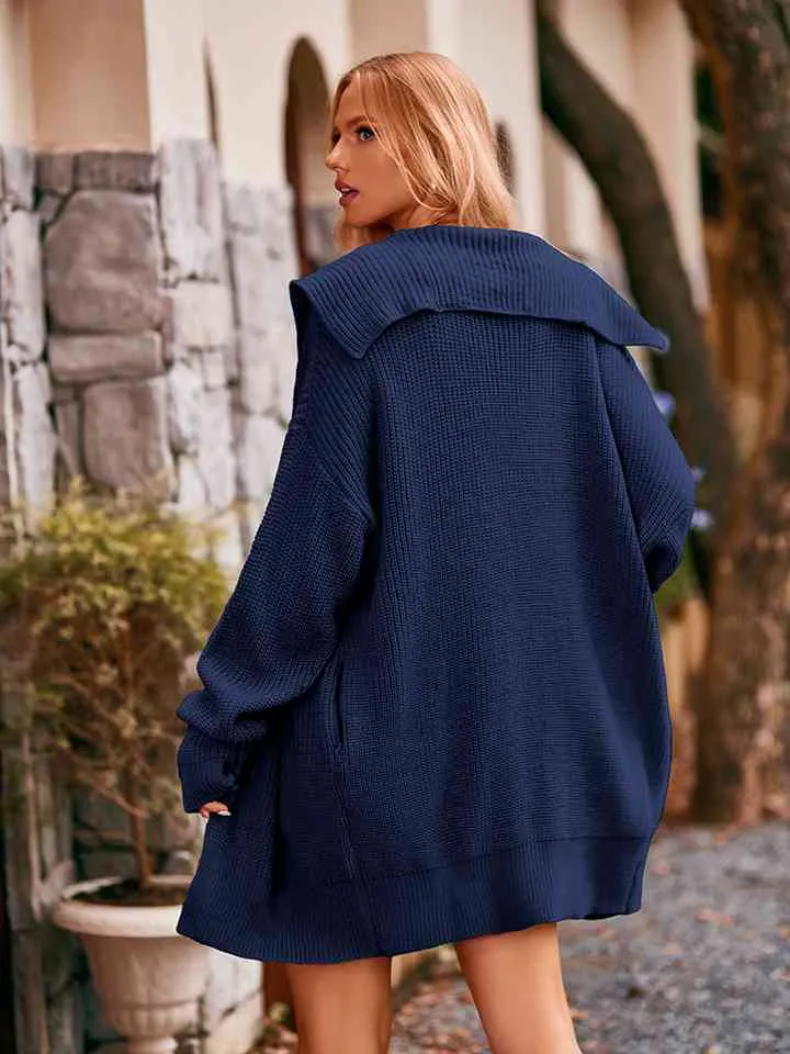 Dropped Shoulder Long Sleeve Cardigan (3 Colors)