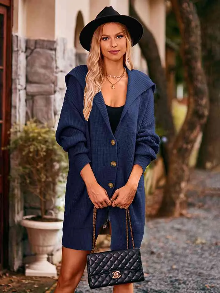 Dropped Shoulder Long Sleeve Cardigan (3 Colors)