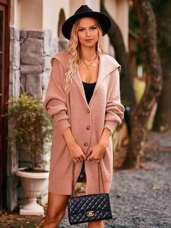 Dropped Shoulder Long Sleeve Cardigan (3 Colors)
