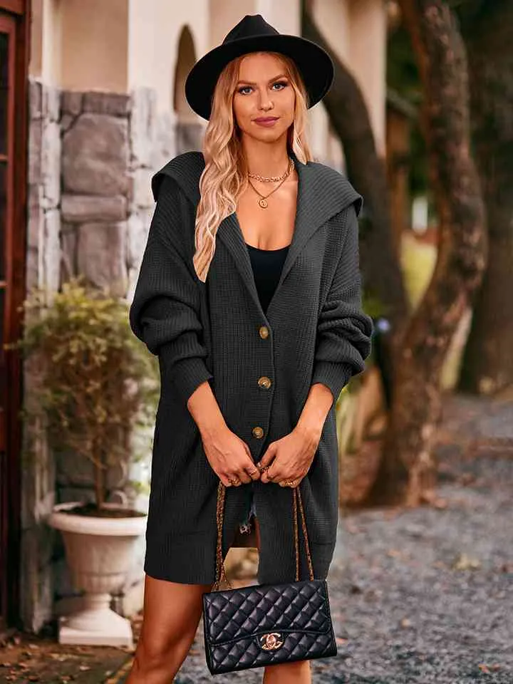 Dropped Shoulder Long Sleeve Cardigan (3 Colors)