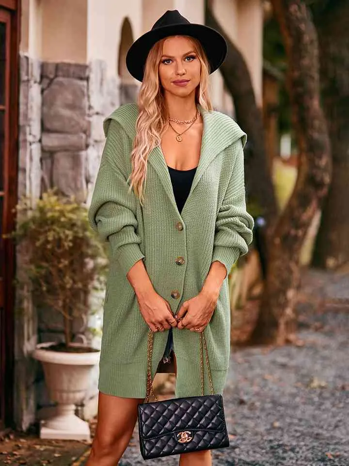Dropped Shoulder Long Sleeve Cardigan (3 Colors)