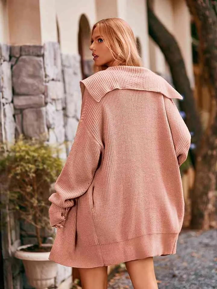 Dropped Shoulder Long Sleeve Cardigan (3 Colors)