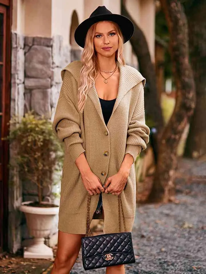 Dropped Shoulder Long Sleeve Cardigan (3 Colors)