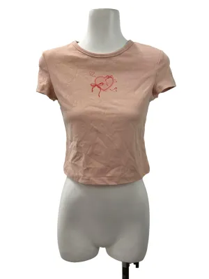 Dusty Pink Ribbon Baby Tee TTR