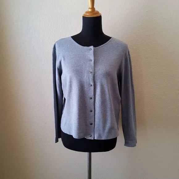 Eileen Fisher Cardigan Knit Sweater Size PS Grey