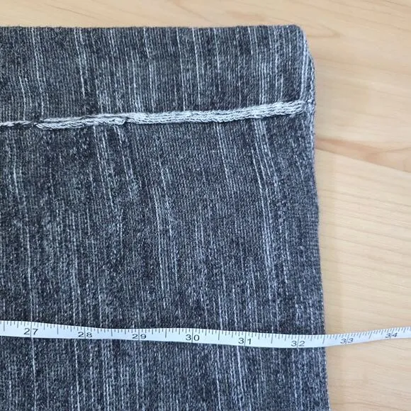 Eileen Fisher Organic Cotton Open Front Knit Long Cardigan Charcoal Gray Size L