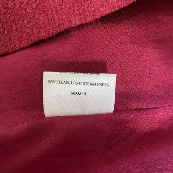 Eileen Fisher Silk Button Down Cardigan Blazer Crinkle Jacket Red