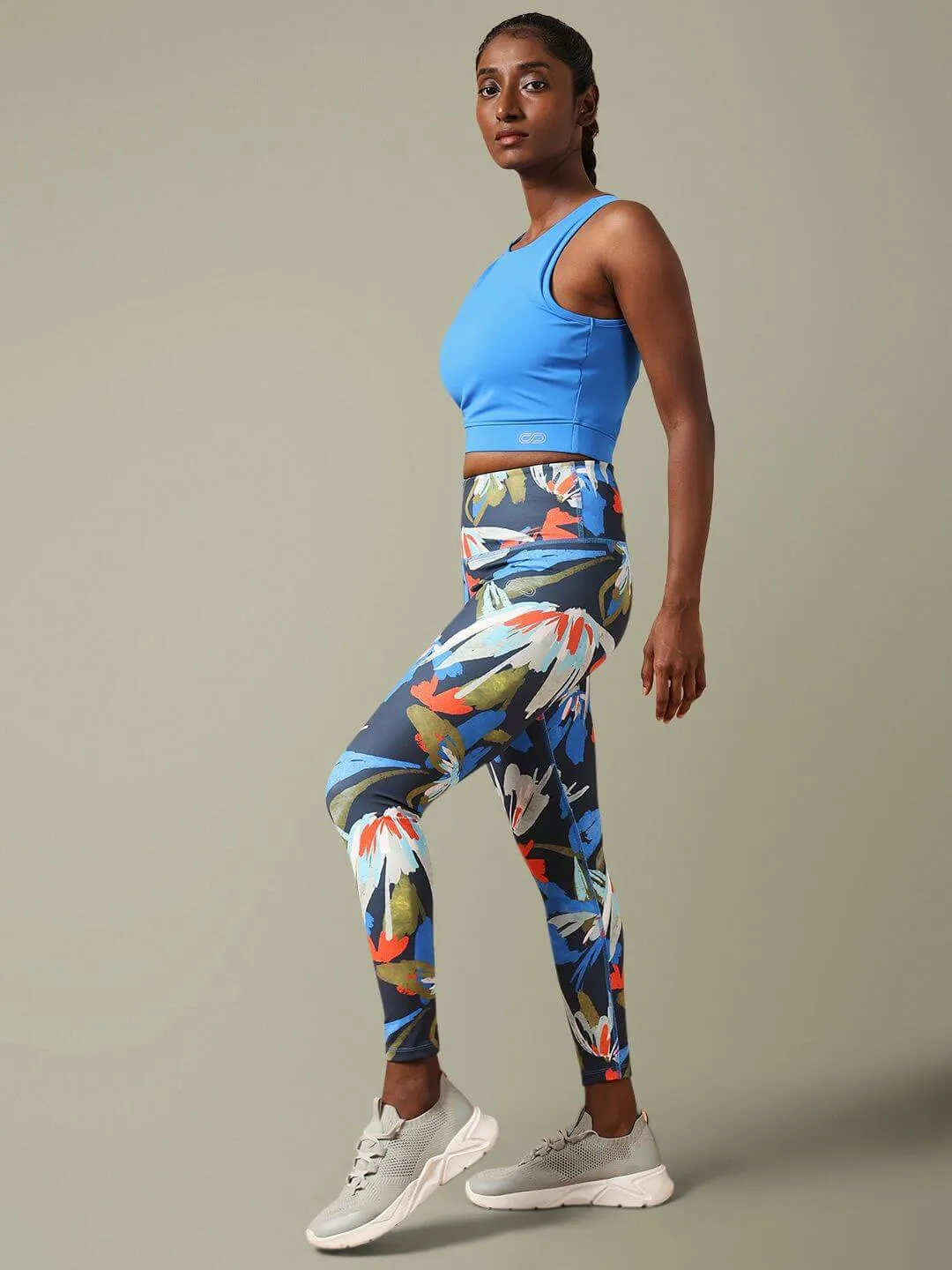 Electric Blue Crossback Crop Top & Euphora 7/8 Leggings