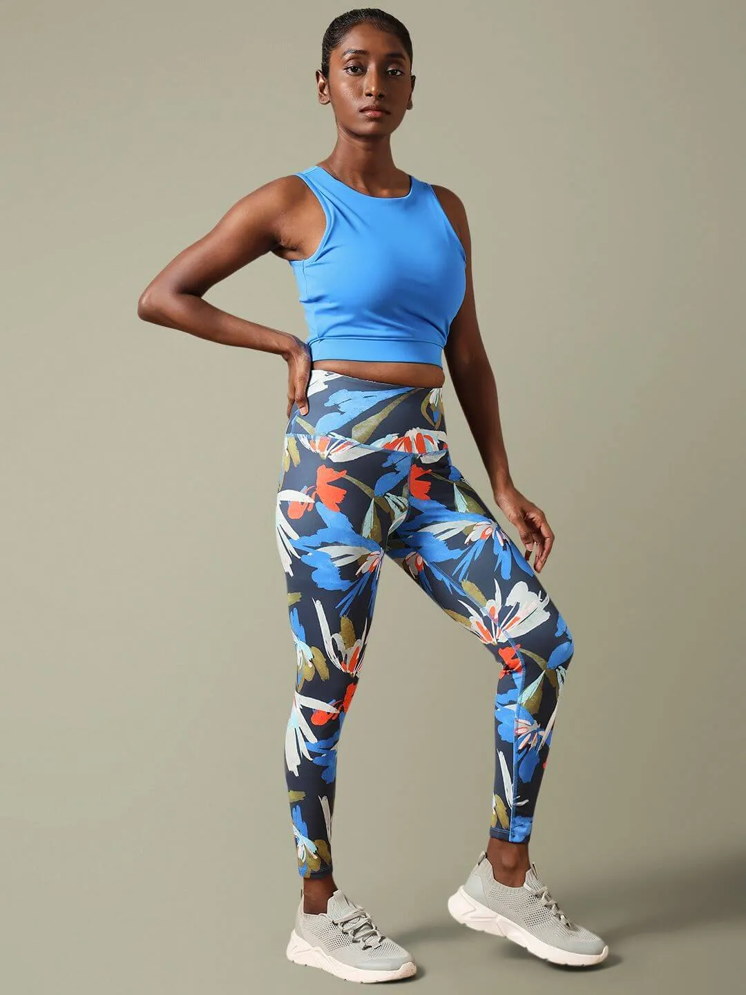 Electric Blue Crossback Crop Top & Euphora 7/8 Leggings