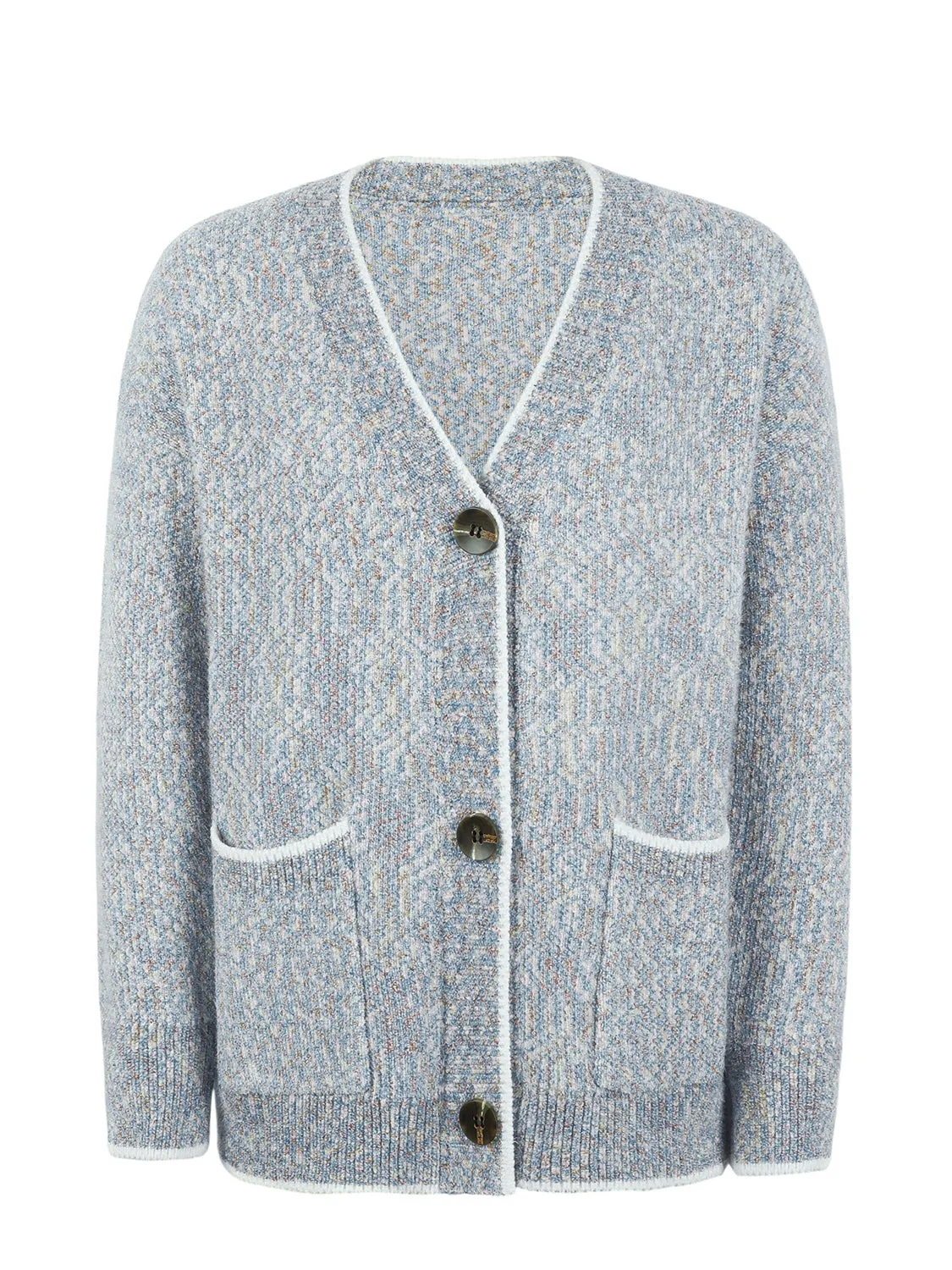 Elena Button Down V-Neck Cardigan with Pockets