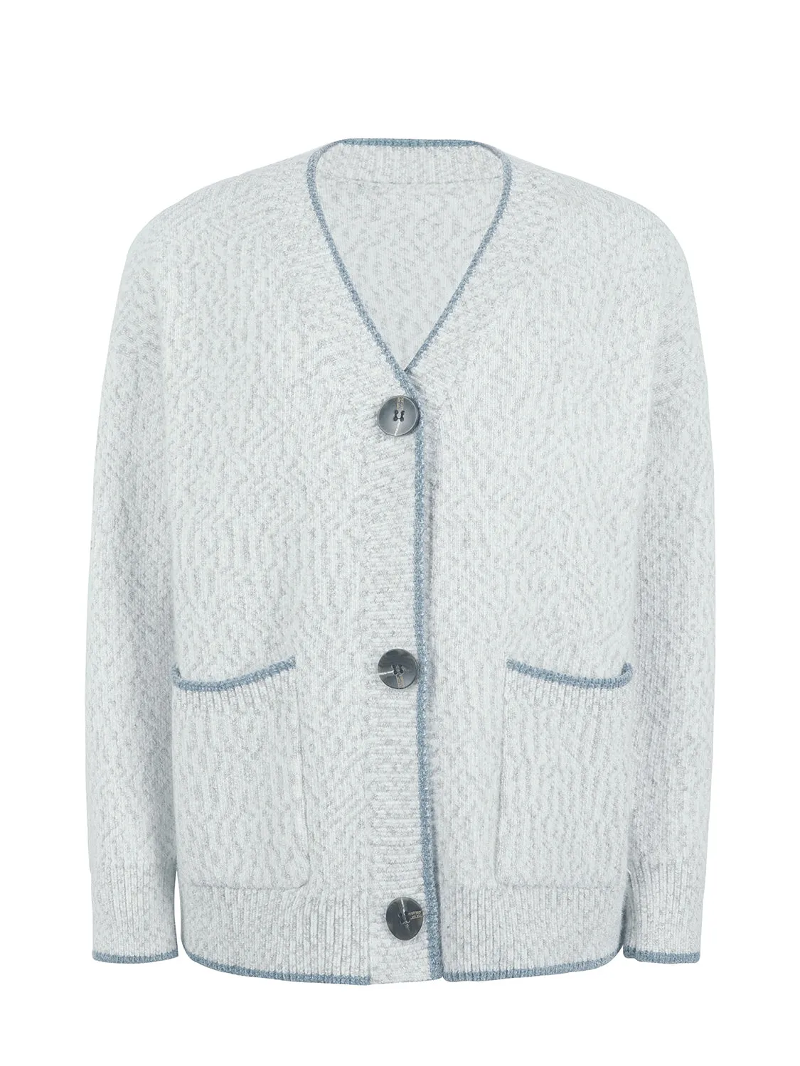 Elena Button Down V-Neck Cardigan with Pockets