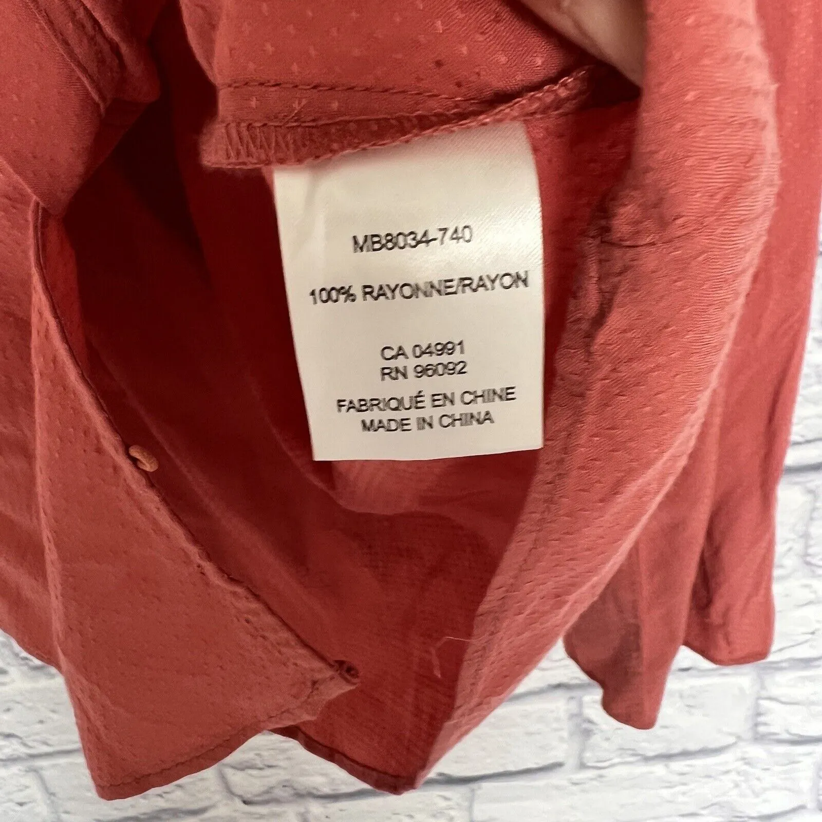 ELIANE ROSE Fairy Style Button Down Blouse Sz XL Bell Sleeves Neck Tie Boho