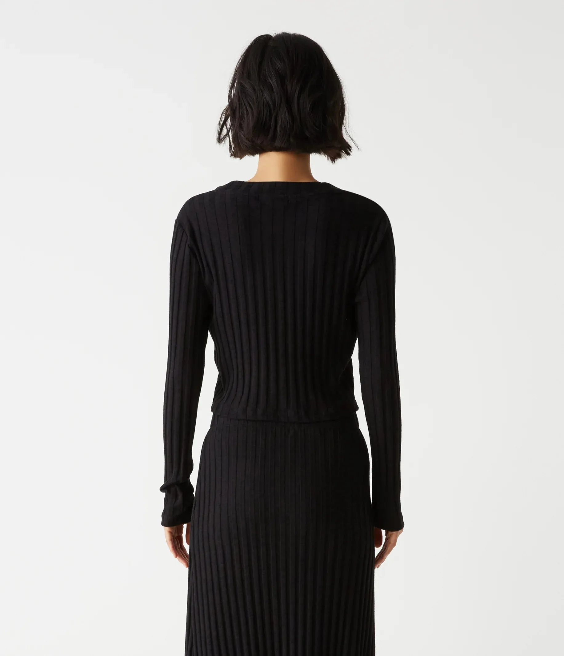 Ellis V-Neck Cardigan | Black Marl
