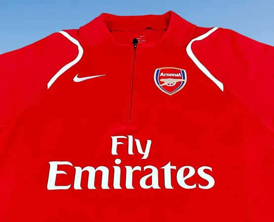 ENGLISH PREMIER ARSENAL FC 2005-2007 NIKE DriFit Total 90 TRAINING TRACK TOP SPANDEX JACKET  MEDIUM