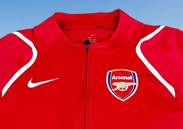 ENGLISH PREMIER ARSENAL FC 2005-2007 NIKE DriFit Total 90 TRAINING TRACK TOP SPANDEX JACKET  MEDIUM
