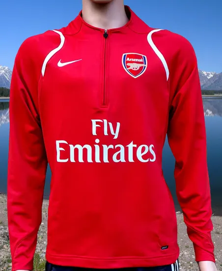 ENGLISH PREMIER ARSENAL FC 2005-2007 NIKE DriFit Total 90 TRAINING TRACK TOP SPANDEX JACKET  MEDIUM