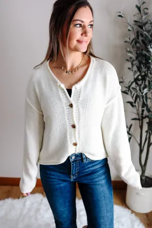 Ensley Button Cardigan - Off White