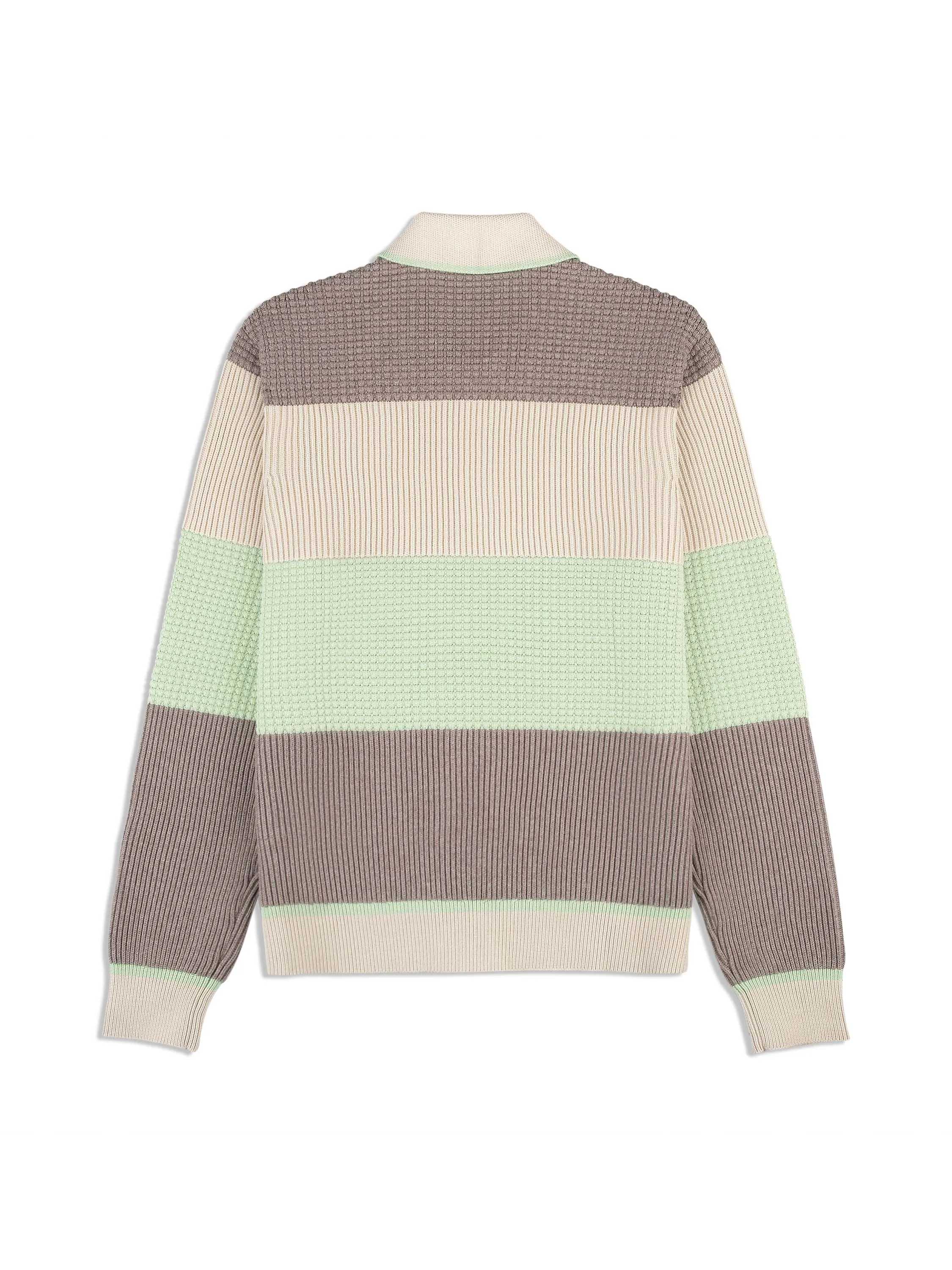 Enzo Striped Track Jacket- Taupe Grey
