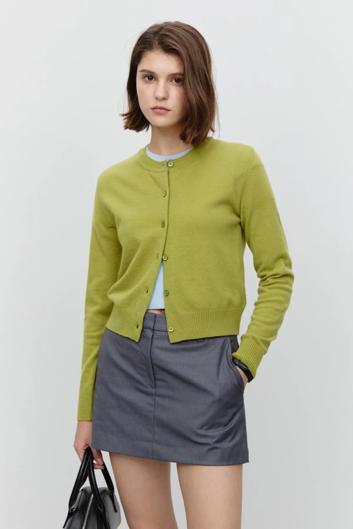 Essential Crewneck Knit Cardigan