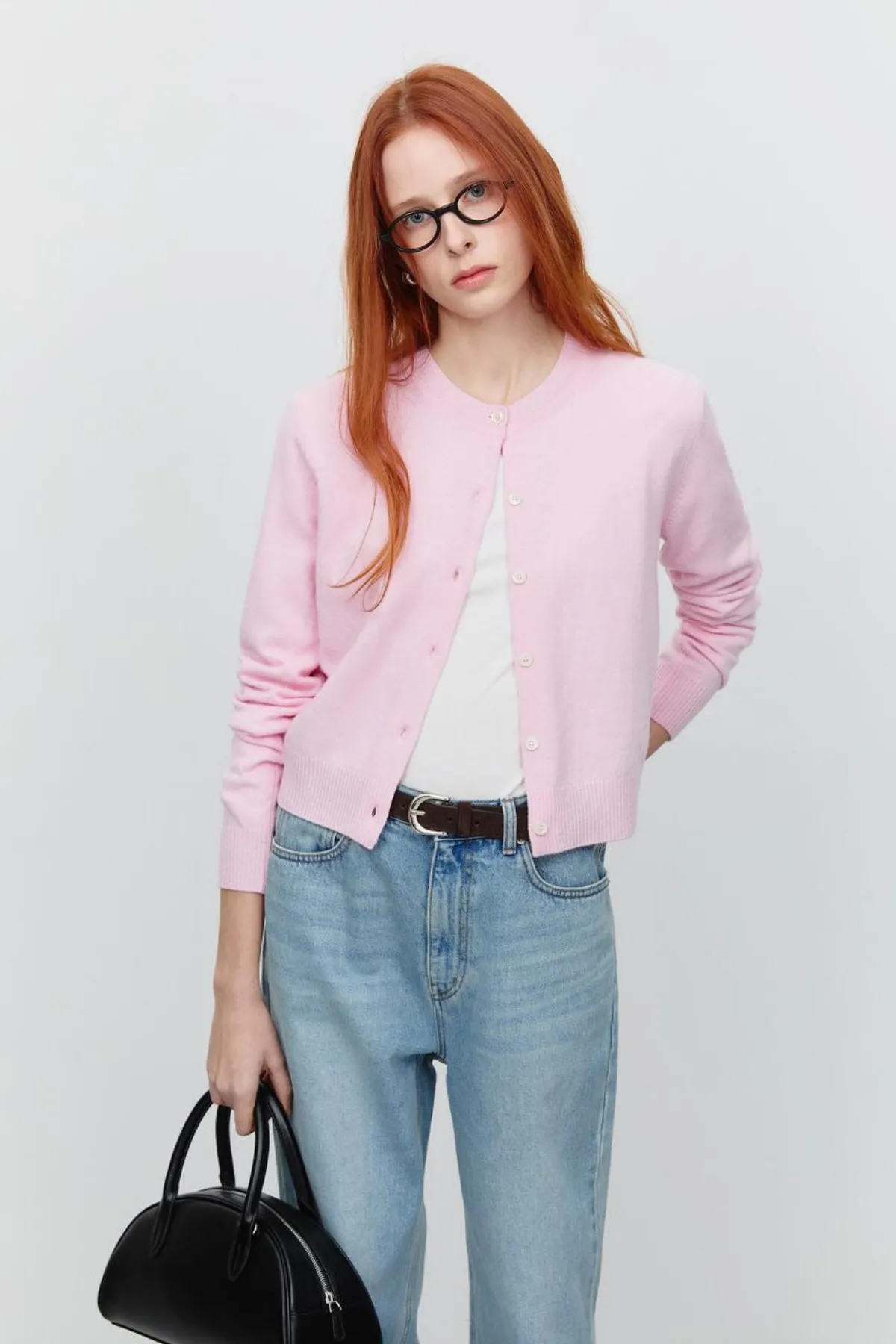 Essential Crewneck Knit Cardigan