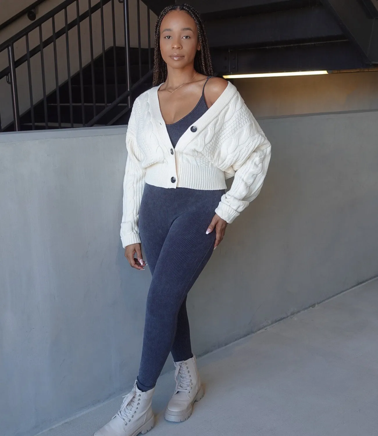Estrella Button Down Sweater(Ivory)