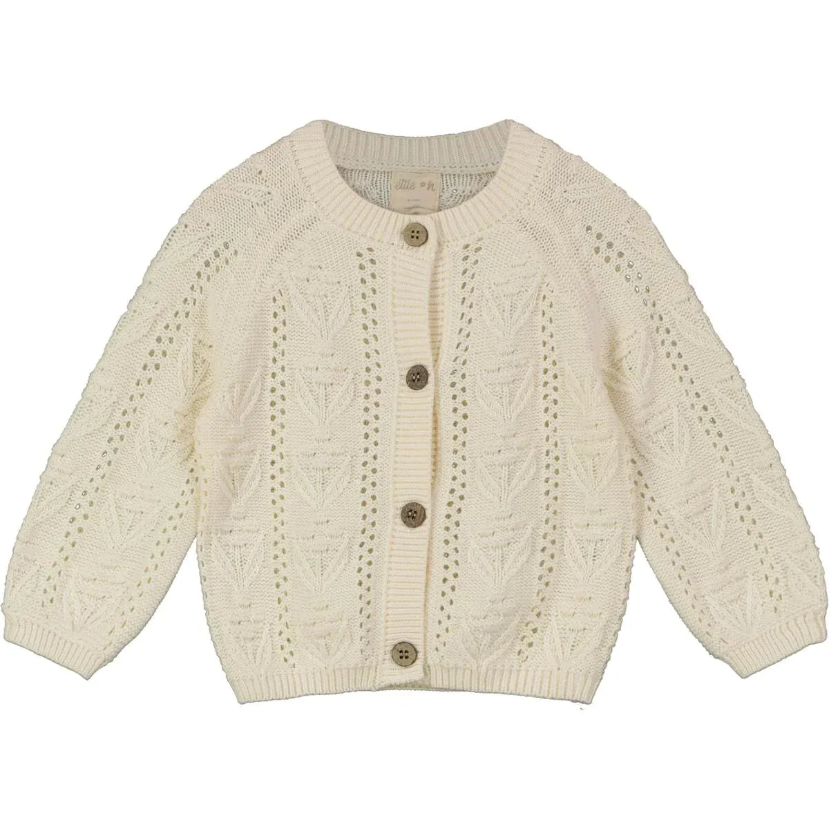 Ettie & H Soft Cotton Cardigan in Cream: Sizes 2 to 7