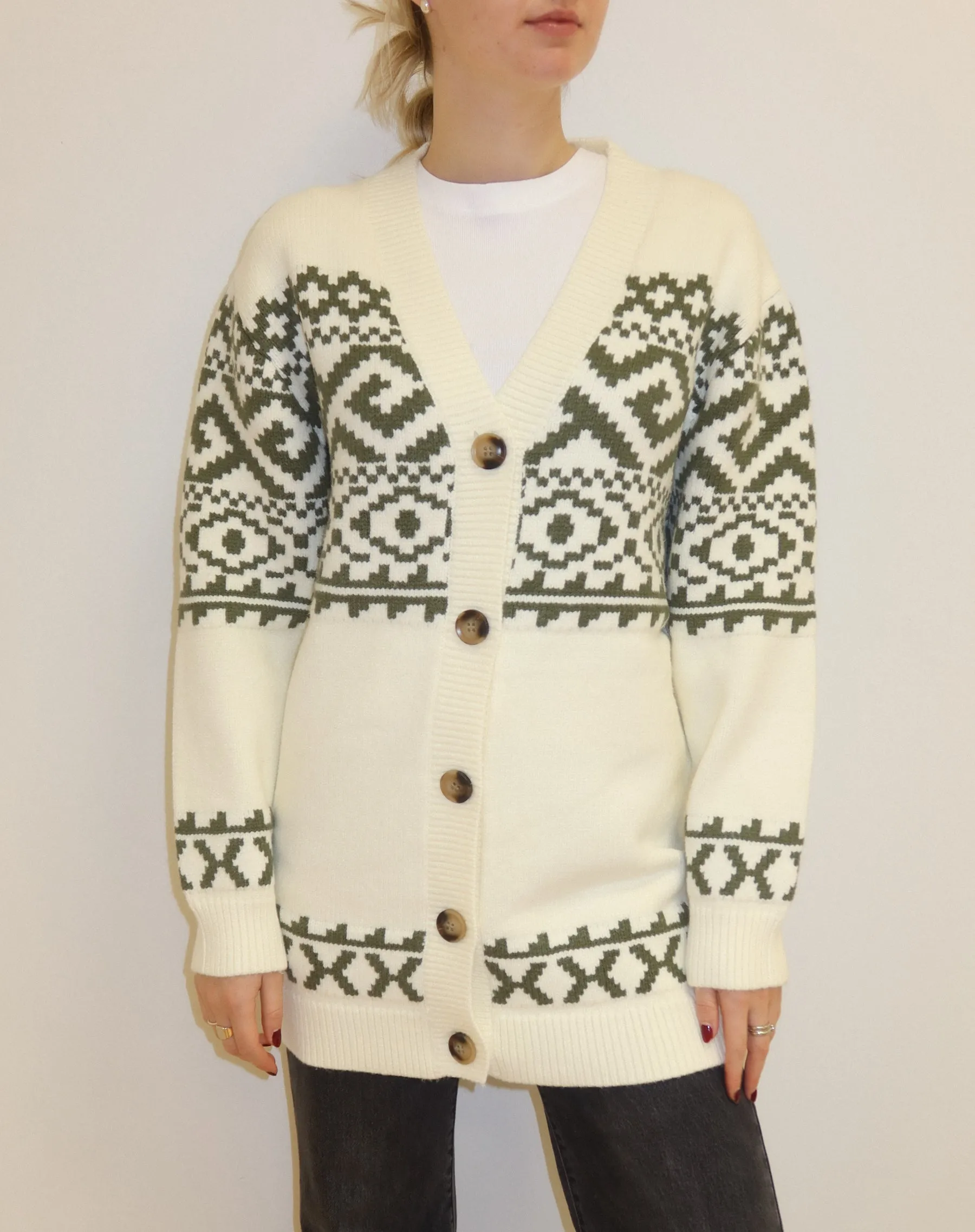 Fair Isle Knit Cardigan