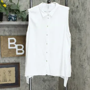 Fever Women's Sleeveless Button Up Blouse White XXL