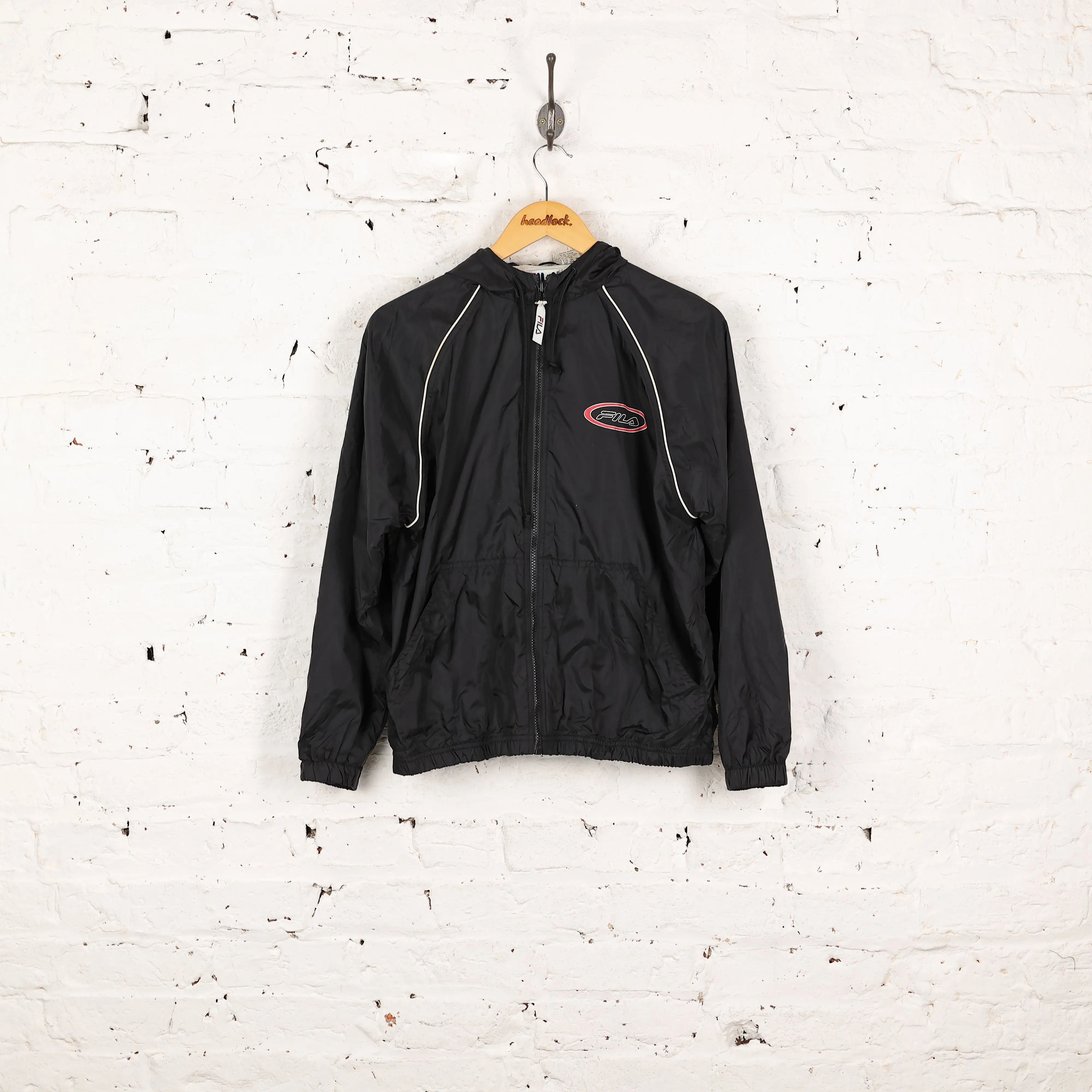 Fila 90s Shell Windbreaker Jacket - Black - S