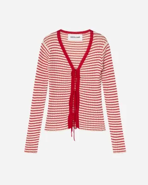 FinnleyRS Knit Cardigan - Red Stripe