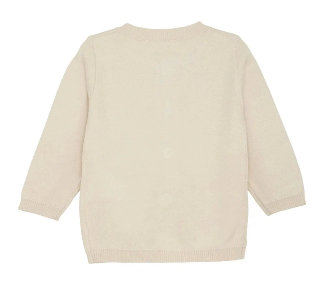 Fixoni Neutral Cotton Knit Cardigan for Baby: Sizes NB to 24M