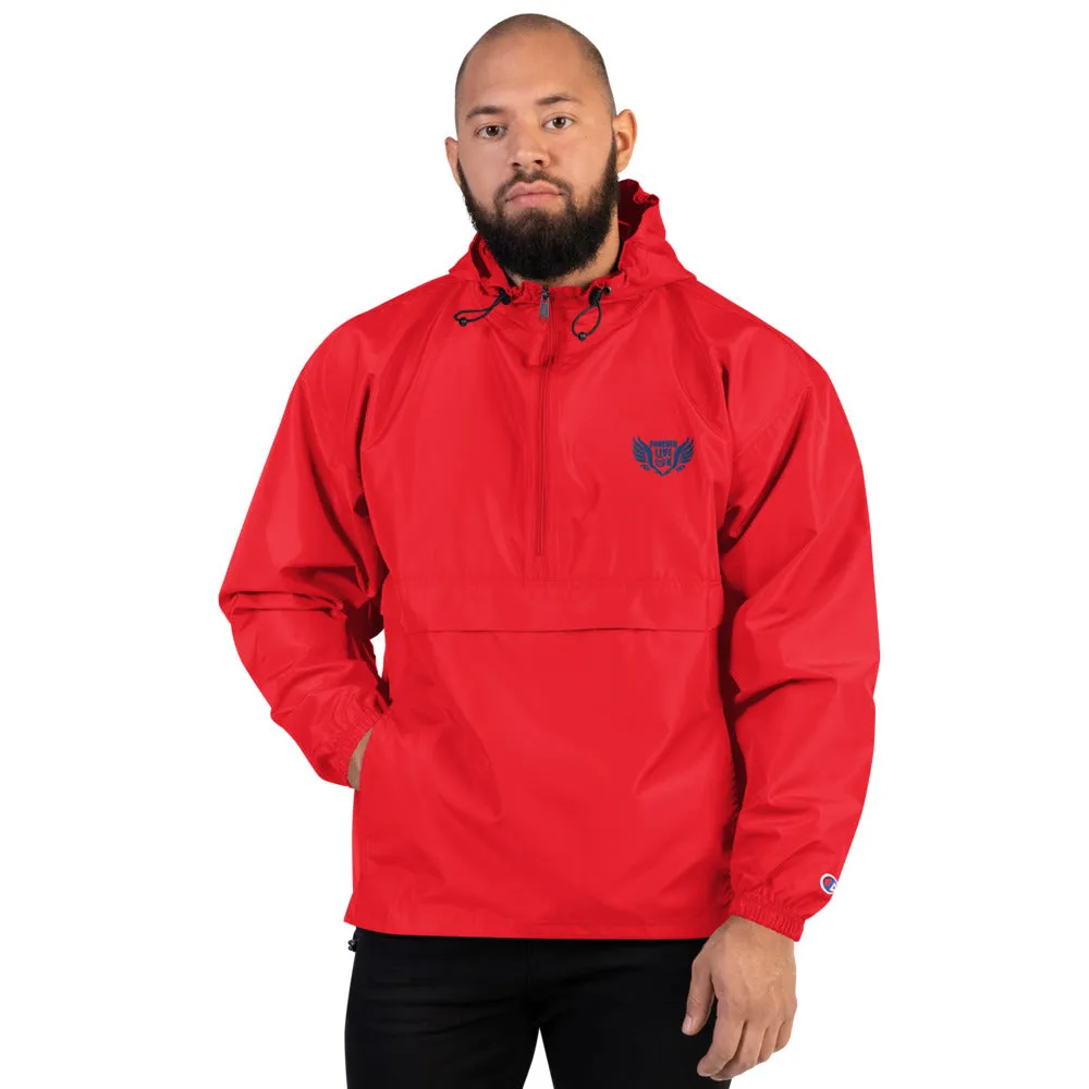 FLO Embroidered Champion Windbreaker Jacket (Royal Blue)