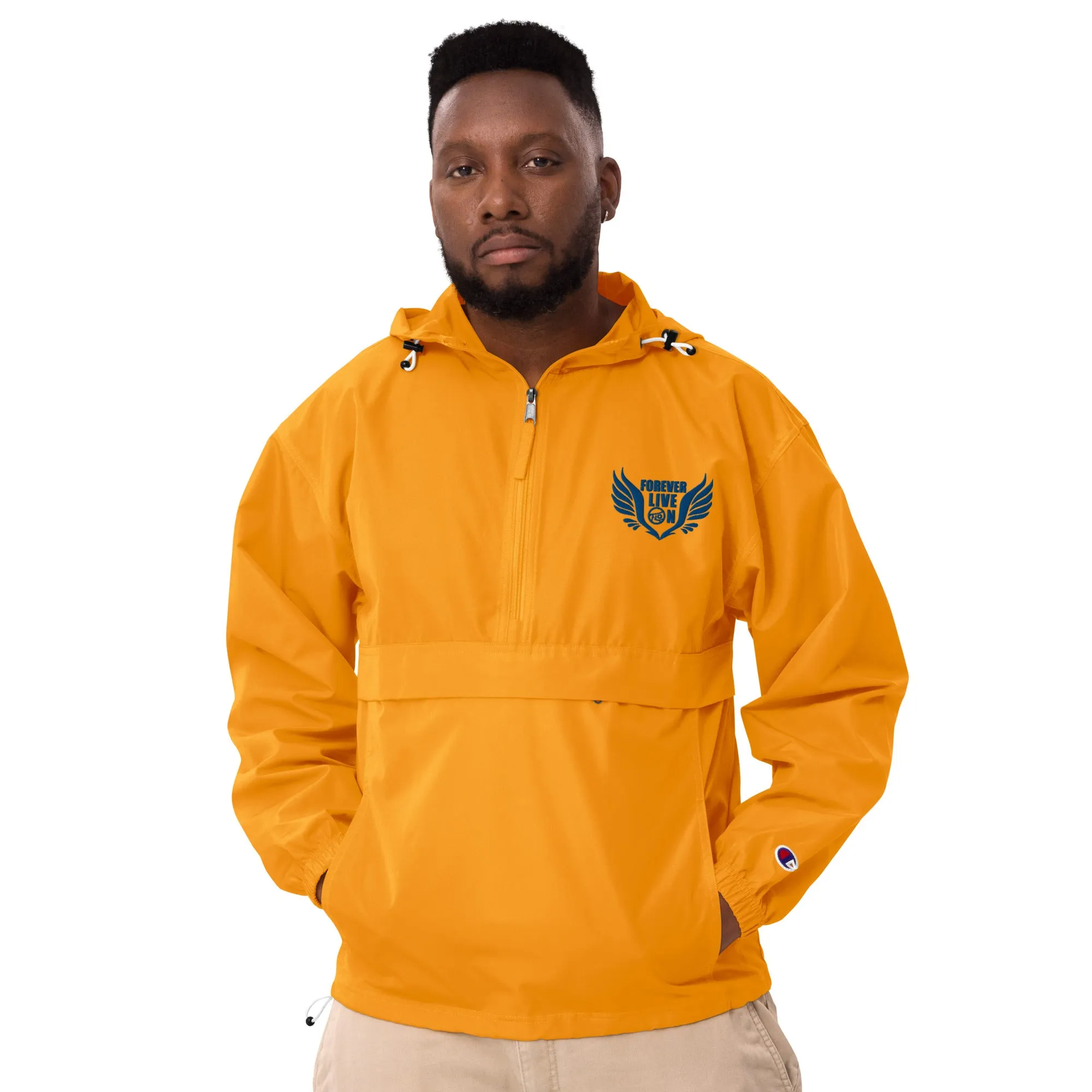 FLO Embroidered Champion Windbreaker Jacket (Royal Blue)