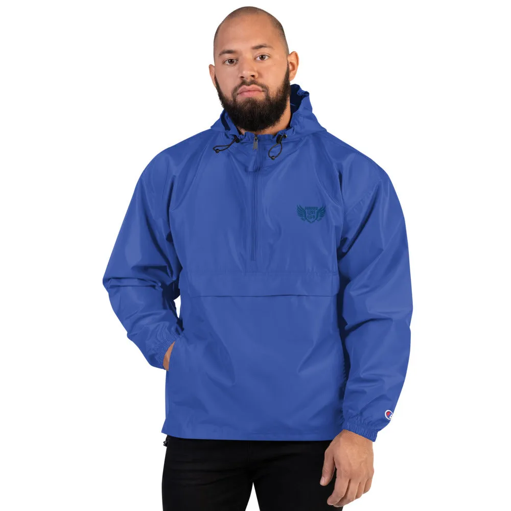 FLO Embroidered Champion Windbreaker Jacket (Royal Blue)