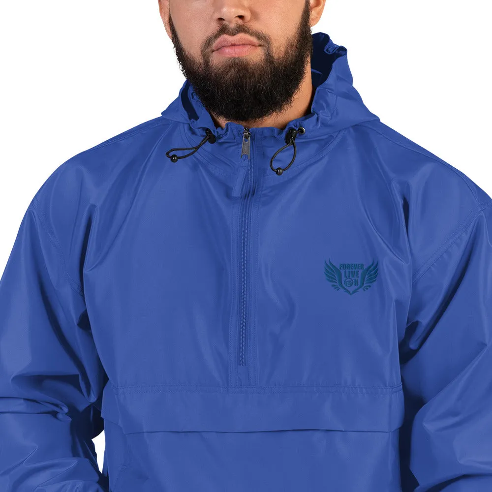 FLO Embroidered Champion Windbreaker Jacket (Royal Blue)