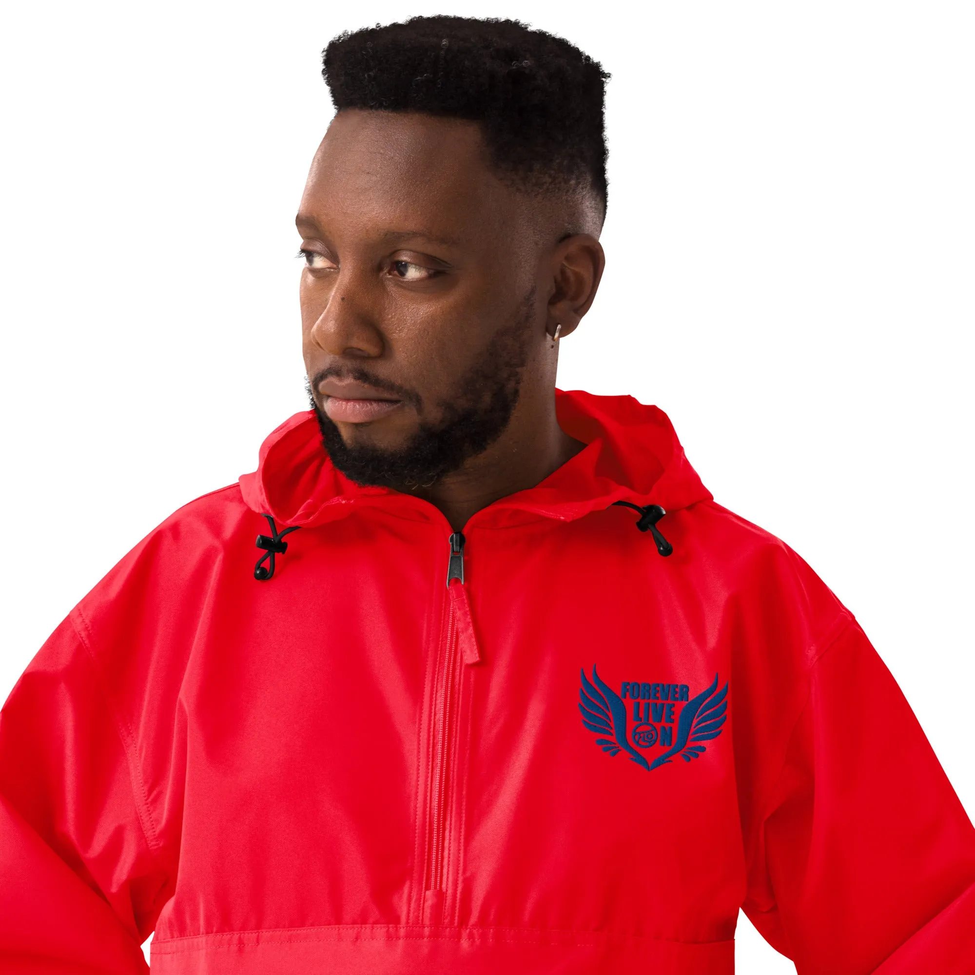 FLO Embroidered Champion Windbreaker Jacket (Royal Blue)