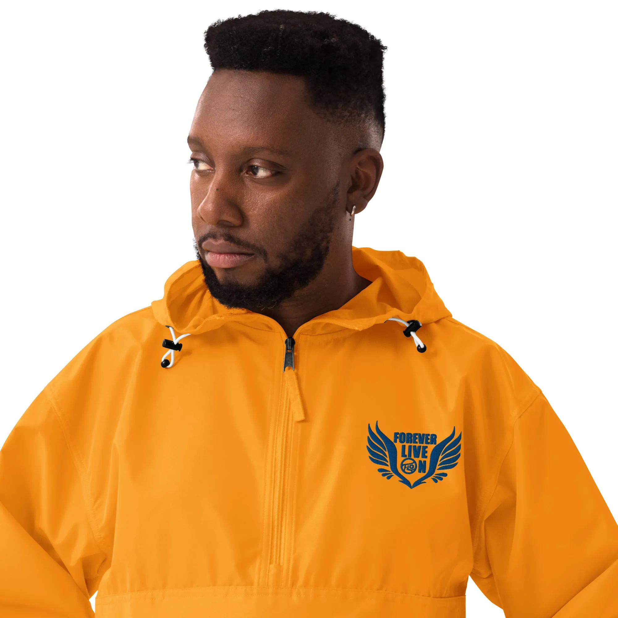 FLO Embroidered Champion Windbreaker Jacket (Royal Blue)