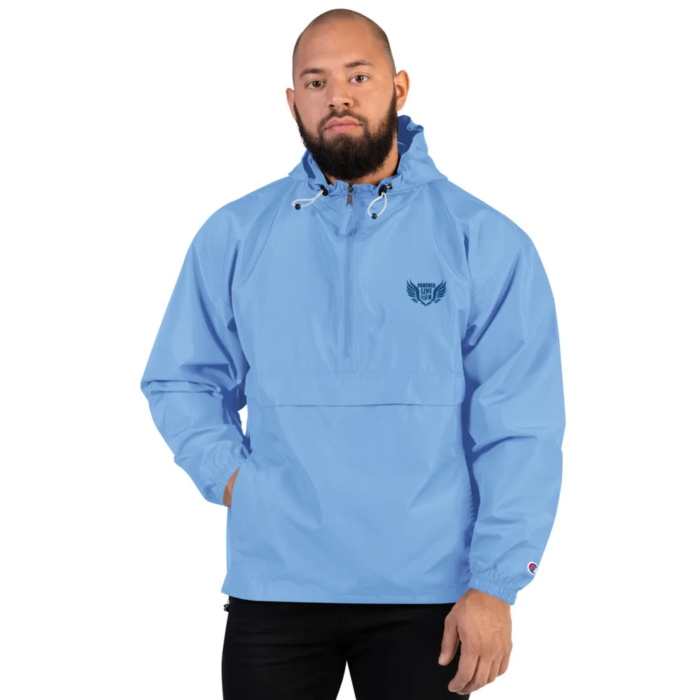 FLO Embroidered Champion Windbreaker Jacket (Royal Blue)